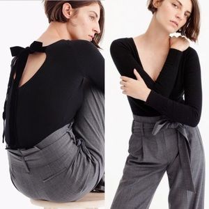 JCREW Cashmere Bodysuit with Velvet Bow